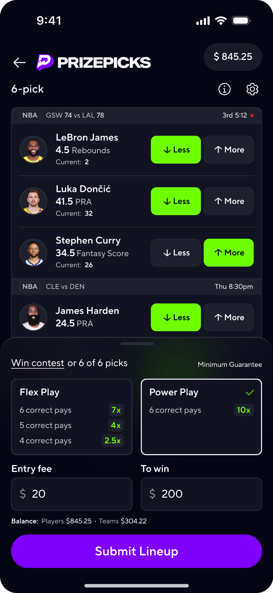 PrizePicks checkout experience