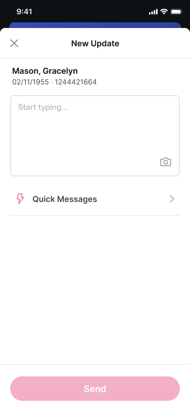 Creating a new patient update