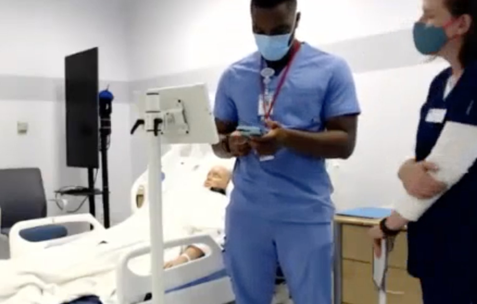 Clinician using the Voalte Family prototype during usability testing